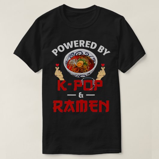 Powered by Kpop und Ramen Kpop Merch Merchandise G T-Shirt (Design vorne)