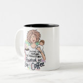 Powered by Liebe & Coffee - Funny Mother Day Tasse (Vorderseite Links)