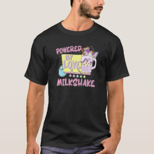 Powered by Liebe Milkshake Retro 80er 90er Paare m T-Shirt