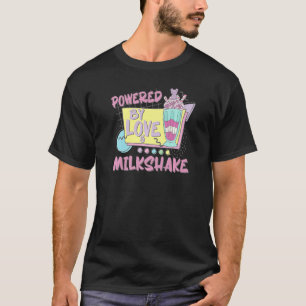Powered by Liebe Milkshake Retro 80er 90er Paare m T-Shirt