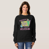 Powered by Liebe Milkshake Retro 80er 90s Wer Lieb Sweatshirt (Vorne ganz)