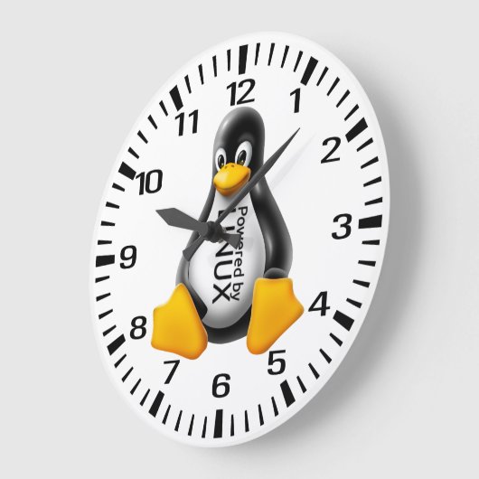 Powered by Linux Große Wanduhr (Winkel)