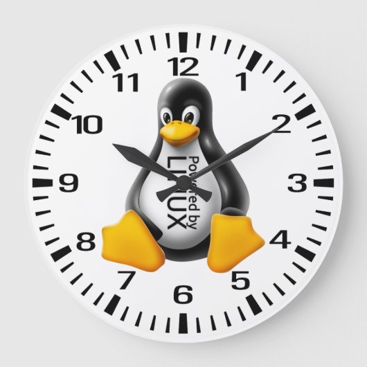Powered by Linux Große Wanduhr (Vorderseite)