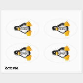 Powered by Linux Ovaler Aufkleber (Blatt)