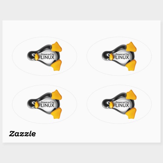 Powered by Linux Ovaler Aufkleber (Blatt)