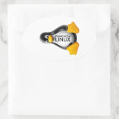 Powered by Linux Ovaler Aufkleber (Tasche)