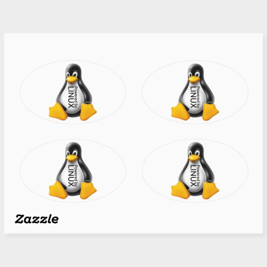 Powered by Linux Ovaler Aufkleber (Blatt)