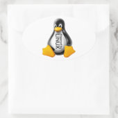 Powered by Linux Ovaler Aufkleber (Tasche)