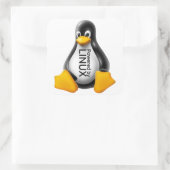 Powered by Linux Quadratischer Aufkleber (Tasche)