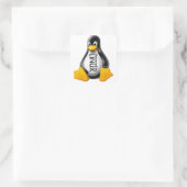 Powered by Linux Quadratischer Aufkleber (Tasche)