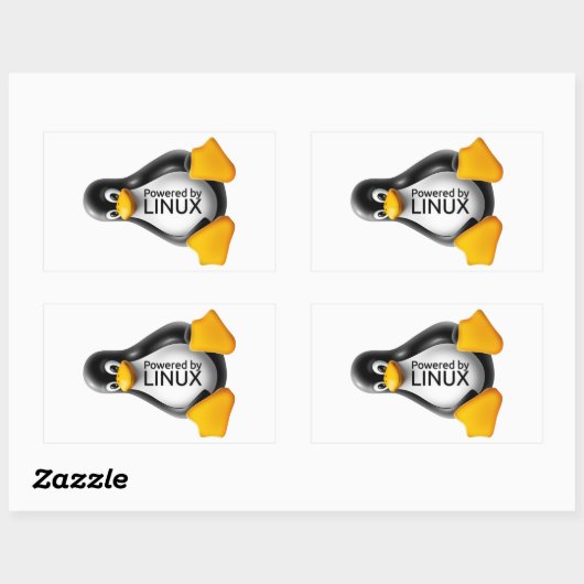 Powered by Linux Rechteckiger Aufkleber (Blatt)