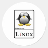 Powered by Linux Runder Aufkleber (Vorderseite)