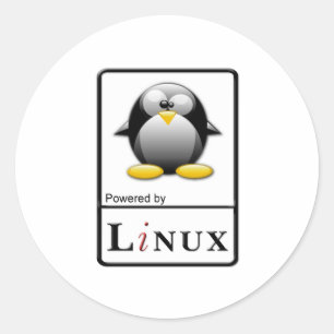 Powered by Linux Runder Aufkleber