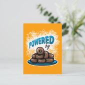Powered by Little Chocolate Donuts Postcard Postkarte (Stehend Vorderseite)
