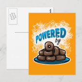 Powered by Little Chocolate Donuts Postcard Postkarte (Vorne/Hinten)