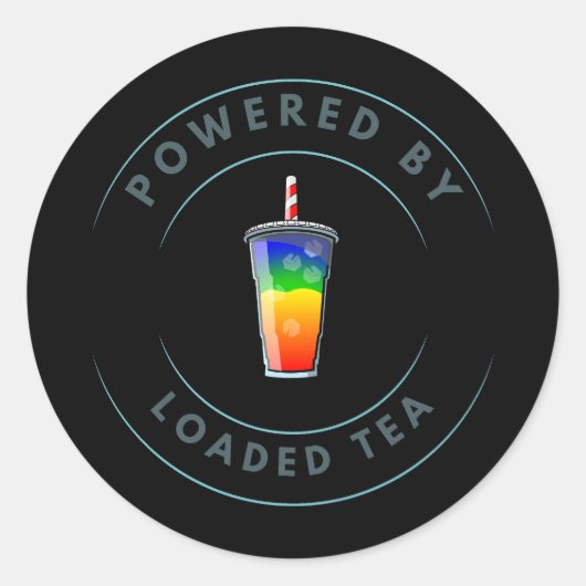 Powered by Loaded Tea Runder Aufkleber (Vorderseite)