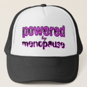 Powered by Menopause 4Trucker Hat, weiß und schwar Truckerkappe (Vorderseite)