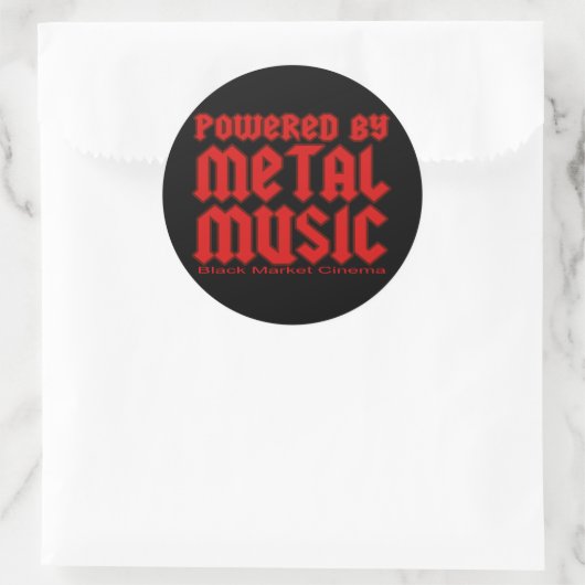 Powered by Metal Music Fans Death Metal Runder Aufkleber (Tasche)
