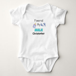 Powered By Milk Baby Flaschen Füße Süße Jungen Strampler
