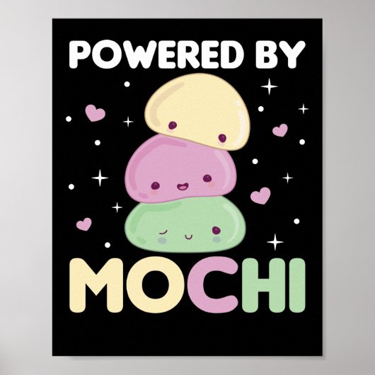 Powered by Mochi - Kawaii Mochi Ice Cream Poster (Vorne)