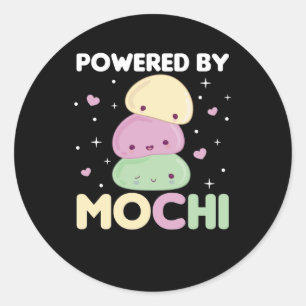Powered by Mochi - Kawaii Mochi Ice Cream Runder Aufkleber
