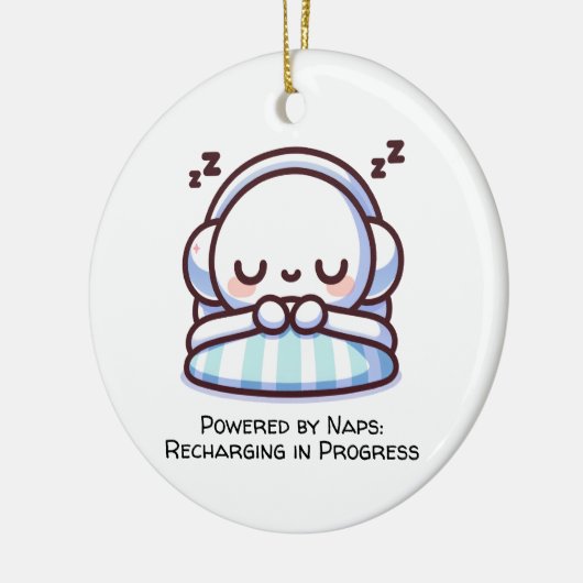 Powered by Nickerchens: Recharge in Progress Keramik Ornament (Links)