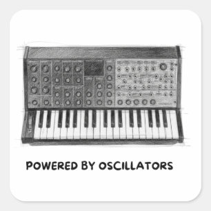Powered by Oscillators – Korg MS-20 Quadratischer Aufkleber