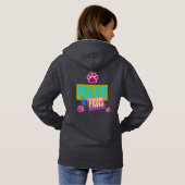 "Powered by Paws" rosa Paws-Design Hoodie (Schwarz voll)