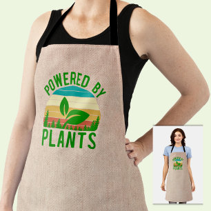 Powered by Pflanze Funny Green Vegan Vintag Sunset Schürze