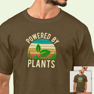 Powered by Pflanze Funny Veganer Vintager Sonnenun T-Shirt