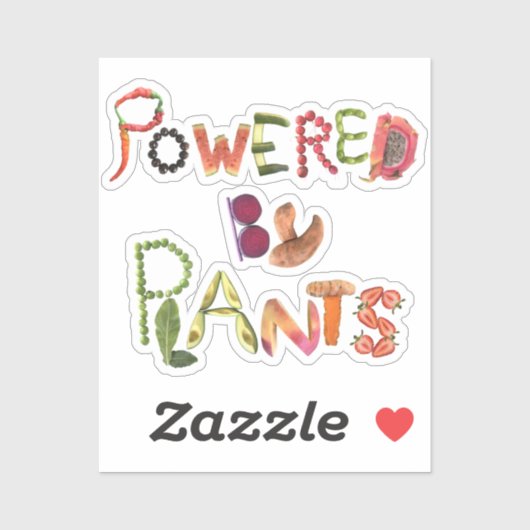Powered by Pflanze - Healthy Eating Erinnerung - V Aufkleber (Blatt)