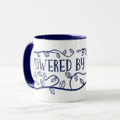 Powered by Pflanze Navy Blue Wraparound Vegetarian Tasse (Vorderseite Links)