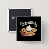Powered by Pflanze Pumpkin Pie ・ Veganer Erntedank Button (Vorne & Hinten)