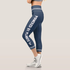 Powered by Pflanze Vegan blau minimal Capri Leggings