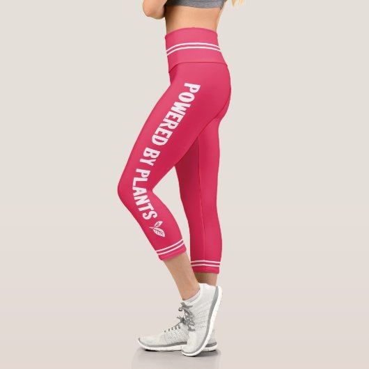 Powered by Pflanze Vegan rosa minimal Capri Leggings (Links)