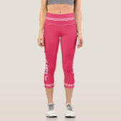 Powered by Pflanze Vegan rosa minimal Capri Leggings (Vorderseite)