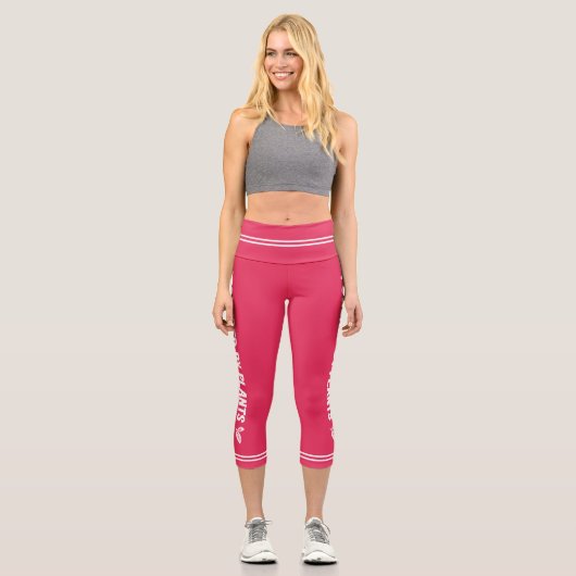 Powered by Pflanze Vegan rosa minimal Capri Leggings (Vorderseite)