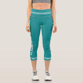 Powered by Pflanze Vegan schlicht aquamarin minima Capri Leggings (Vorderseite)