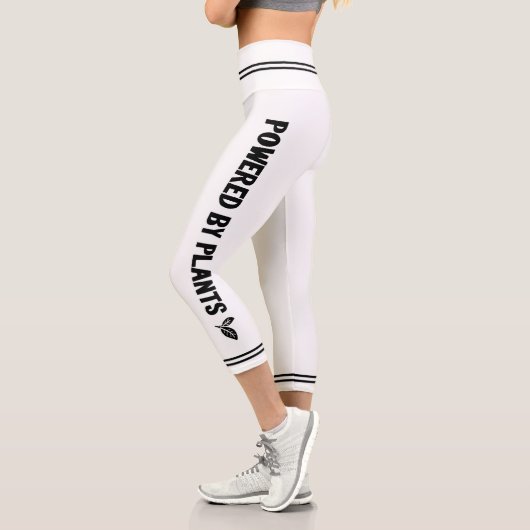 Powered by Pflanze Vegan schlicht-weiß minimal Capri Leggings (Links)