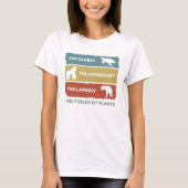 Powered by Pflanze Vegan Vegetarian Retro T - Shir T-Shirt (Vorderseite)