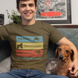Powered by Pflanze Vegan Vegetarian Retro T - Shir T-Shirt