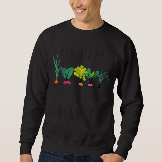 Powered by Pflanze Vegan Vegetarier Sweatshirt (Vorderseite)
