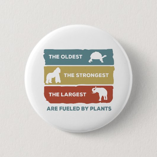 Powered by Pflanze Vegane Tiere gespeist Button (Vorderseite)