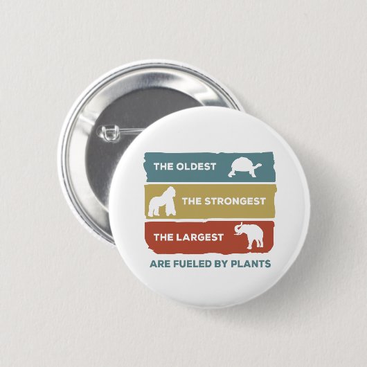 Powered by Pflanze Vegane Tiere gespeist Button (Vorne & Hinten)
