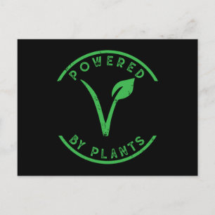 Powered by Pflanze Veganer veganer Lebensstil Postkarte