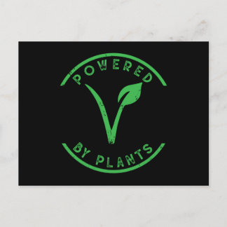 Powered by Pflanze Veganer veganer Lebensstil Postkarte