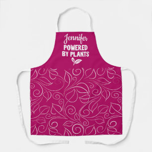Powered by Pflanze Veganes Blumenrosa mit Namen Schürze