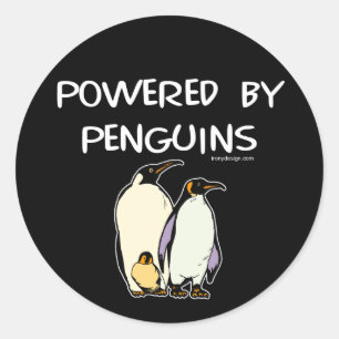 Powered by Pinguins Runder Aufkleber