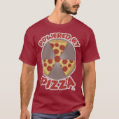 Powered by Pizza Funny Food Slogan T-Shirt (Vorderseite)