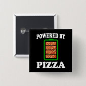 Powered by Pizza - Funny Pizza Button (Vorne & Hinten)